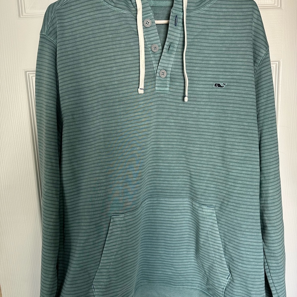 Vineyard Vines Women's Teal Striped Sweatshirt